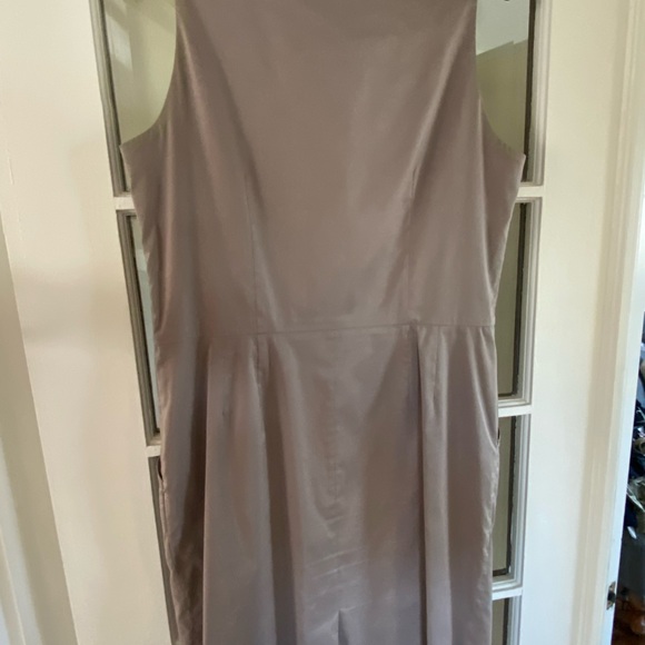 Ann Taylor Taupe Gray Sleeveless Collared Sheath Dress Size 14 - Picture 5 of 6